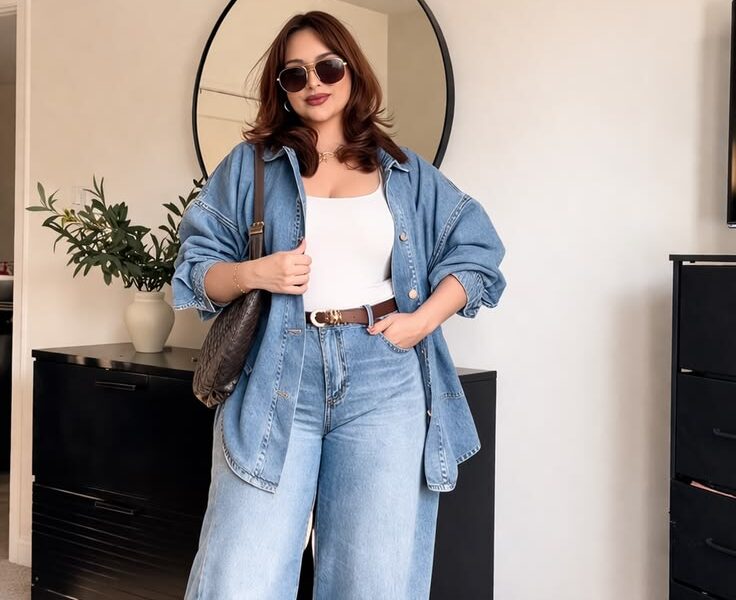 Cómo vestir según tu tipo de cuerpo: La guía completa para verte increíble 1 Effortless Wide Leg Jeans Outfit for Curvy Women Spring Edition